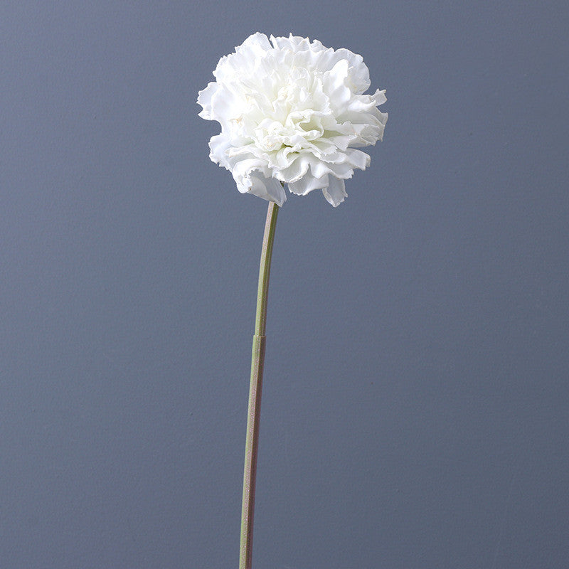 Tiges d'œillets en vrac de 17 pouces, fleurs en soie d'automne à bord bouclé rétro brûlé en gros