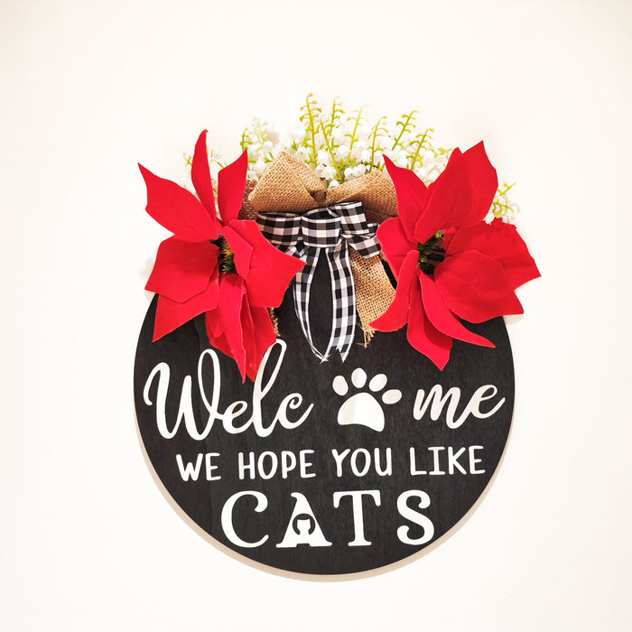 Bulk Exclusive 12" Christmas Dog Wreaths for Front Door Cats Wreath Welcome Pets Wreath Wholesale