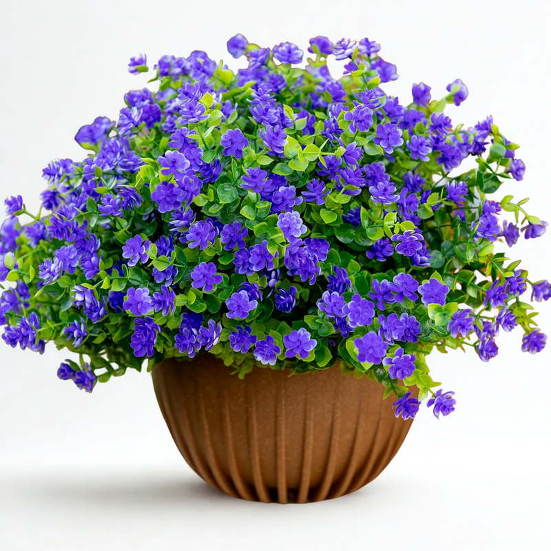 12 PCS Realistic Artificial Flowers - UV Resistant Outdoor/Indoor Plants for Pots & Planters (Lifelike Greenery, Desert Sun Tested）