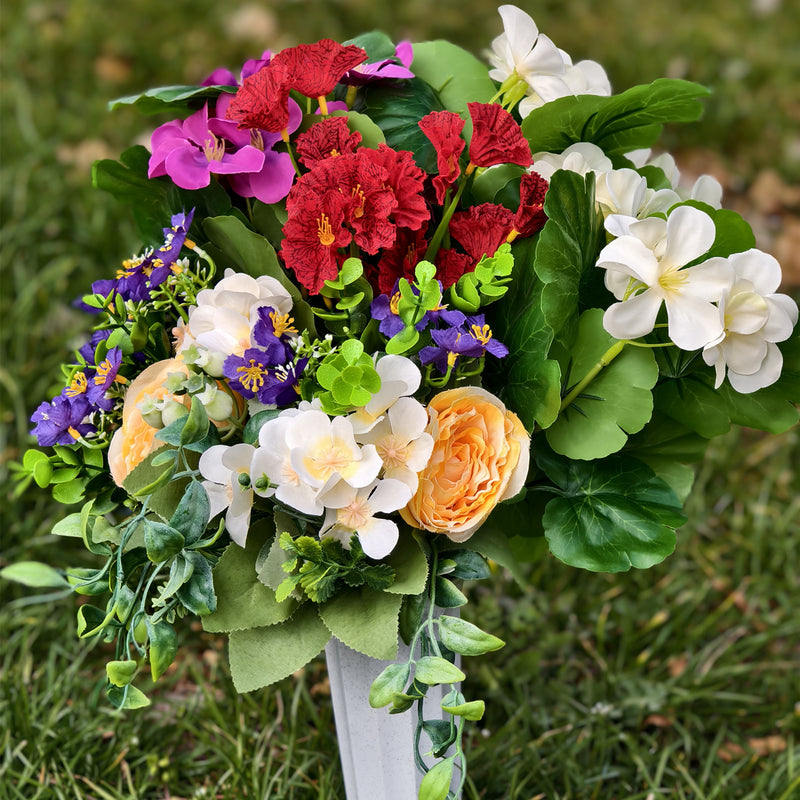 Bulk Exclusive 11 Styles Artificial Funeral Flowers with Vase Memorial Flowers Wholesale