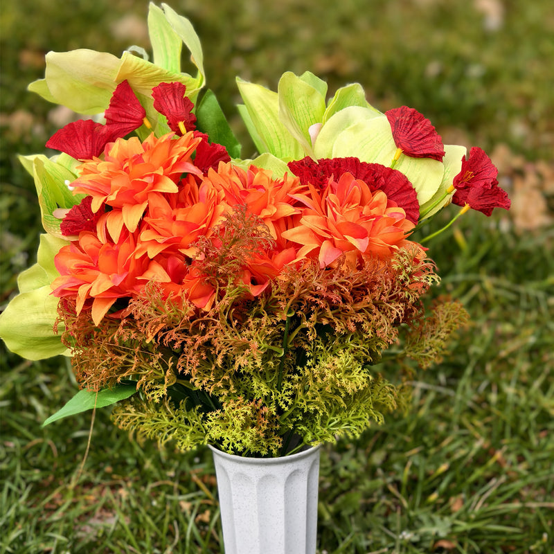 Bulk Exclusive 11 Styles Artificial Funeral Flowers with Vase Memorial Flowers Wholesale