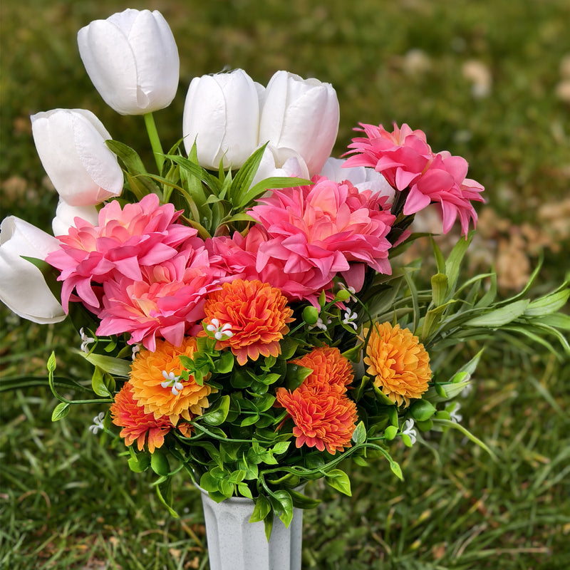 Bulk Exclusive 11 Styles Artificial Funeral Flowers with Vase Memorial Flowers Wholesale