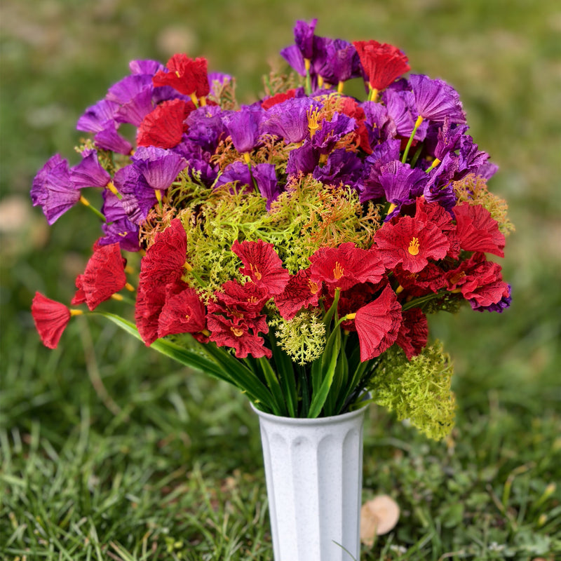 Bulk Exclusive 11 Styles Artificial Funeral Flowers with Vase Memorial Flowers Wholesale