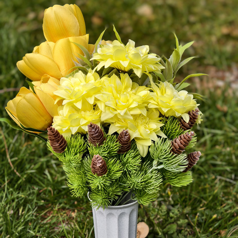 Bulk Exclusive 11 Styles Artificial Funeral Flowers with Vase Memorial Flowers Wholesale