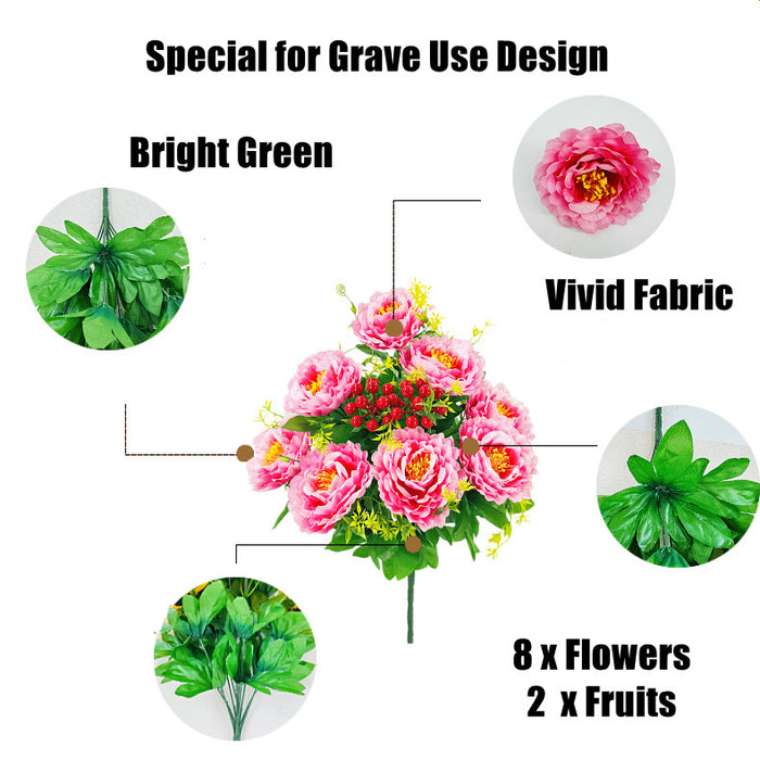 Bulk 20 inches Tall Peony Bush Cemetery Flowers for Grave Wholesale