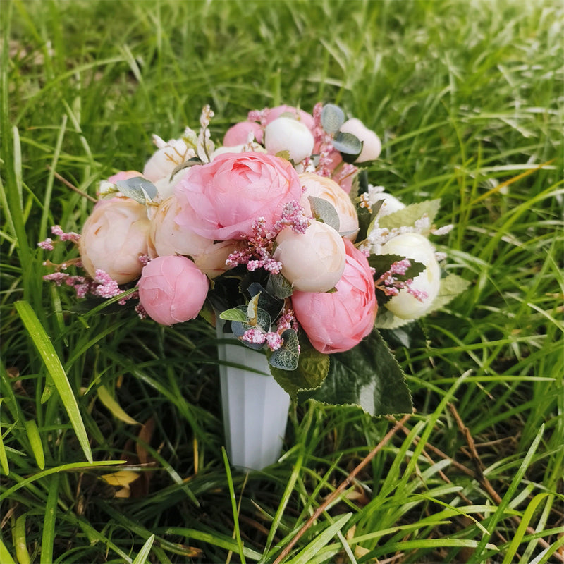 Bulk Cemetery Flowers in Vase Artificial Flowers for Graves and Memorials Arrangements Wholesale