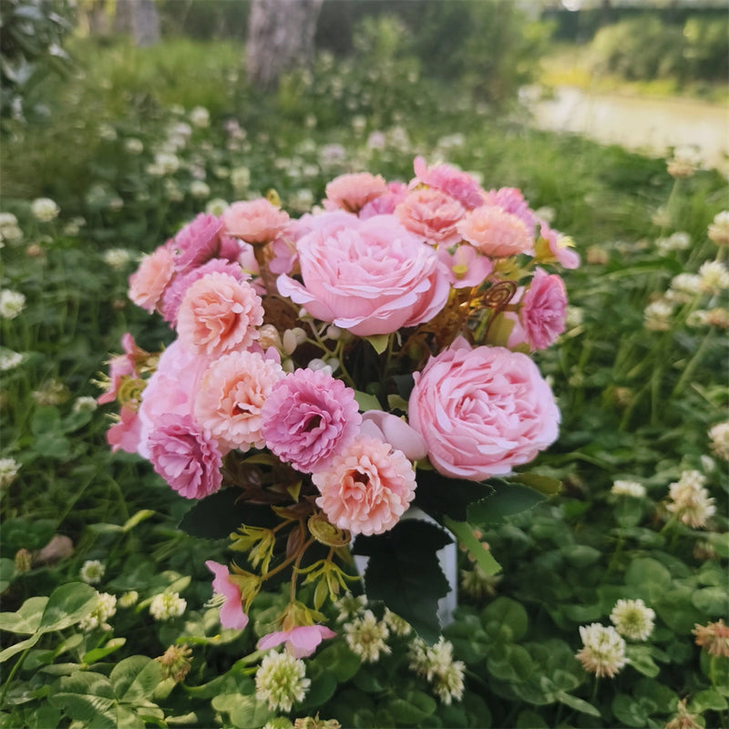 Bulk Cemetery Mixed Flowers in Vase Artificial Flowers for Graves and Memorials Arrangements Wholesale