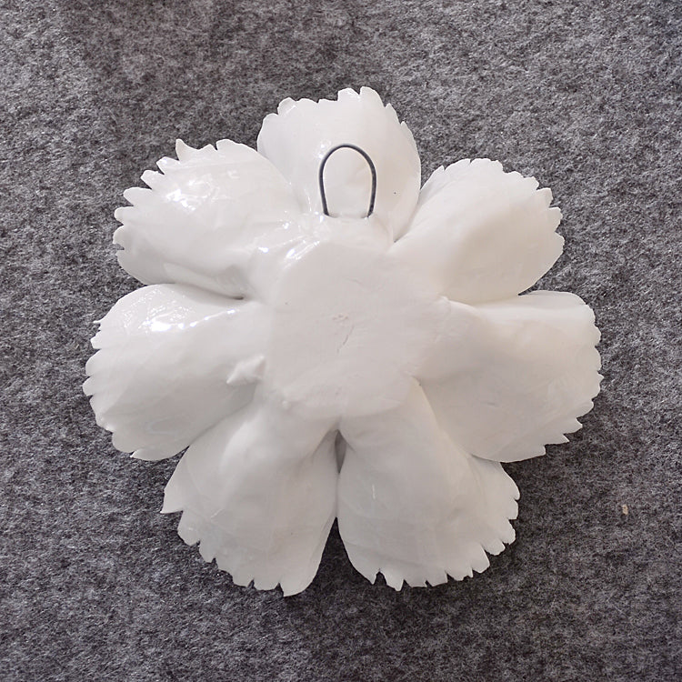 Bulk 4.7" Porcelain Peony Flowers Ceramic Artificial Hanging Decoration Wholesale