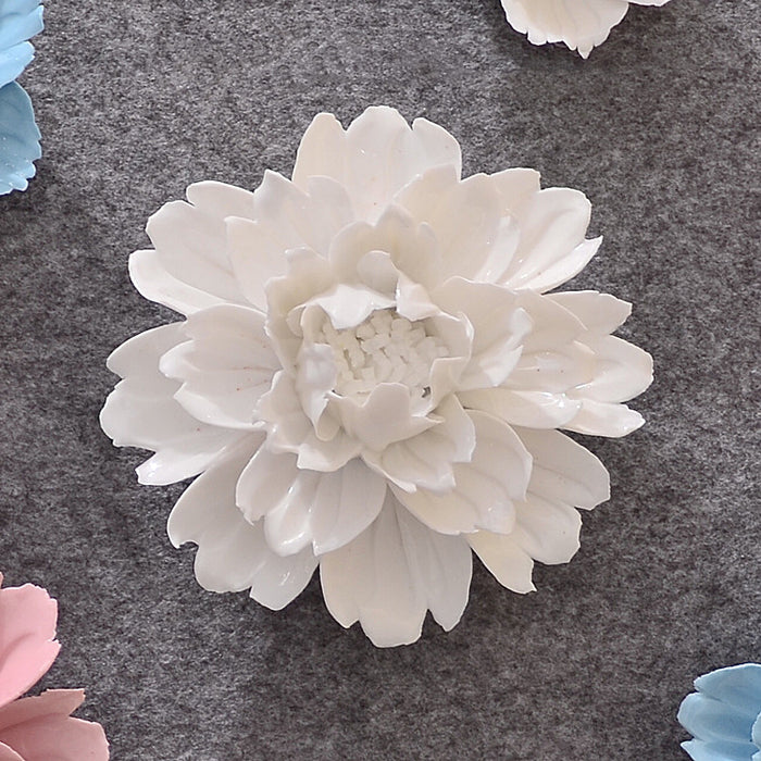 Bulk 4.7" Porcelain Peony Flowers Ceramic Artificial Hanging Decoration Wholesale