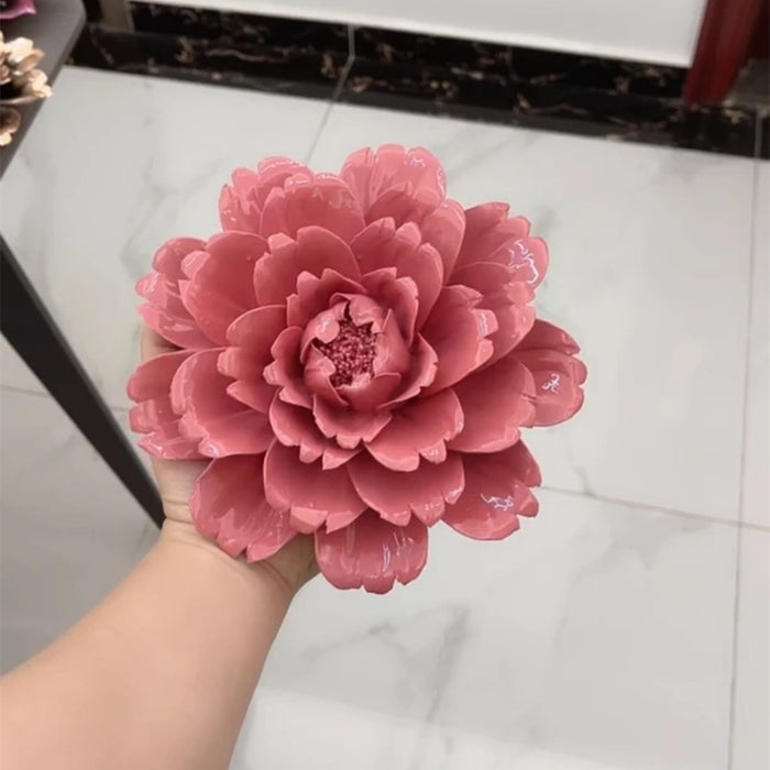 Bulk 7" Porcelain Peony Flowers Ceramic Artificial Hanging Decoration Wholesale