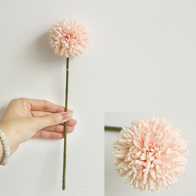 Bulk 11.4" Artificial Silk Pompon Mums Chrysanthemums with Stems Artificial Kiku Flowers Wholesale