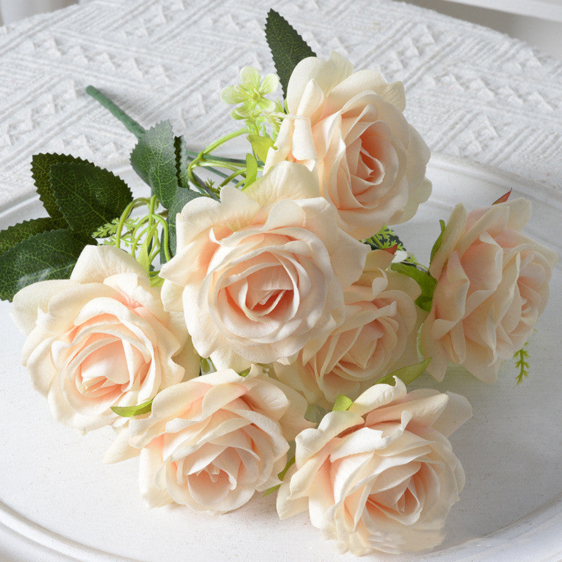 Bulk 13.5" Rose Bush Bouquet Faux Silk Rose Flowers Wholesale