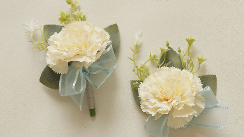 Bulk Carnation Corsage and Boutonniere Set for Wedding Party Cake Toppers Wholesale