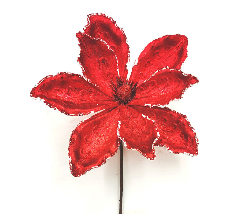 Bulk 10 inches Tall Glitter Christmas Poinsettia Flowers Stems Christmas Decorations Wholesale