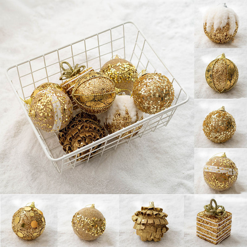 Bulk 8pcs Glitter Christmas Tree Ball Ornaments Holiday Hanging Balls Wholesale