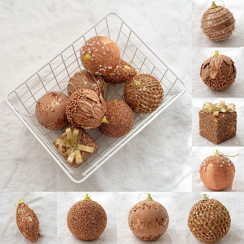 Bulk 8pcs Glitter Christmas Tree Ball Ornaments Holiday Hanging Balls Wholesale