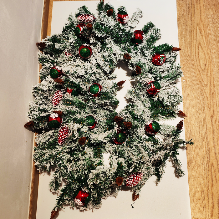 Bulk 9Ft Luxury Artificial Snowy Cedar Garland With Ornaments Wholesale