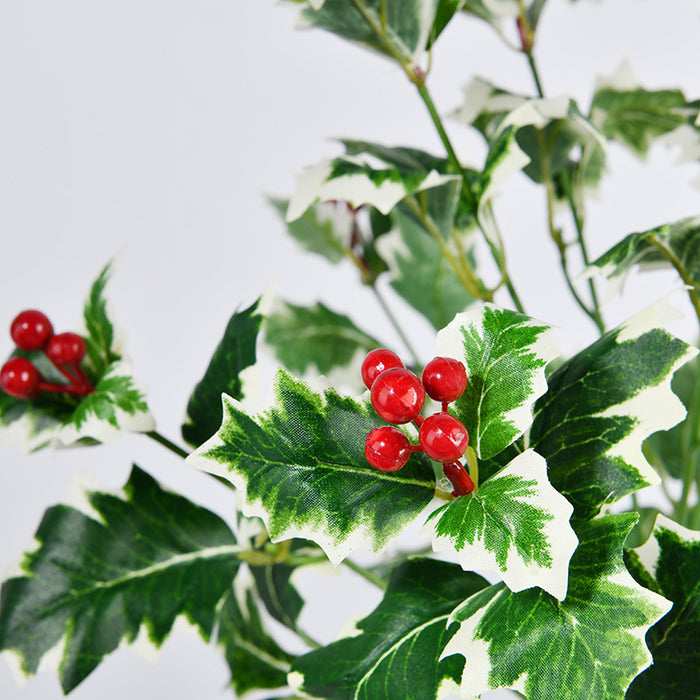 Bulk Exclusive 16.5 inches Tall Christmas Holy Berries Bush With Leaves Christmas Plants Wholesale