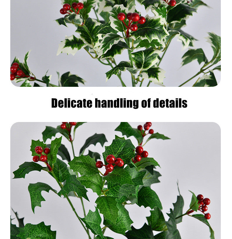 Bulk Exclusive 16.5 inches Tall Christmas Holy Berries Bush With Leaves Christmas Plants Wholesale
