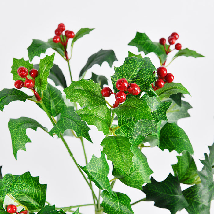 Bulk Exclusive 16.5 inches Tall Christmas Holy Berries Bush With Leaves Christmas Plants Wholesale