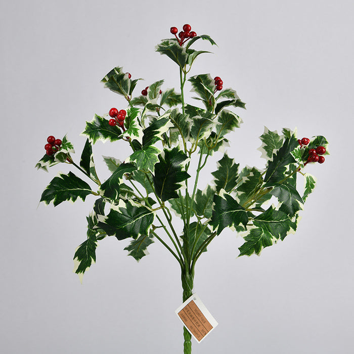 Bulk Exclusive 16.5 inches Tall Christmas Holy Berries Bush With Leaves Christmas Plants Wholesale