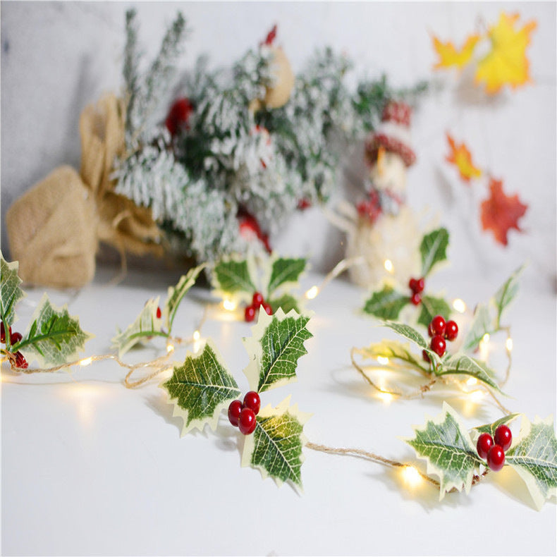 Bulk 6.5FT Pre-lit Christmas Led Lights String Garland with Pinecone and Berries Wholesale