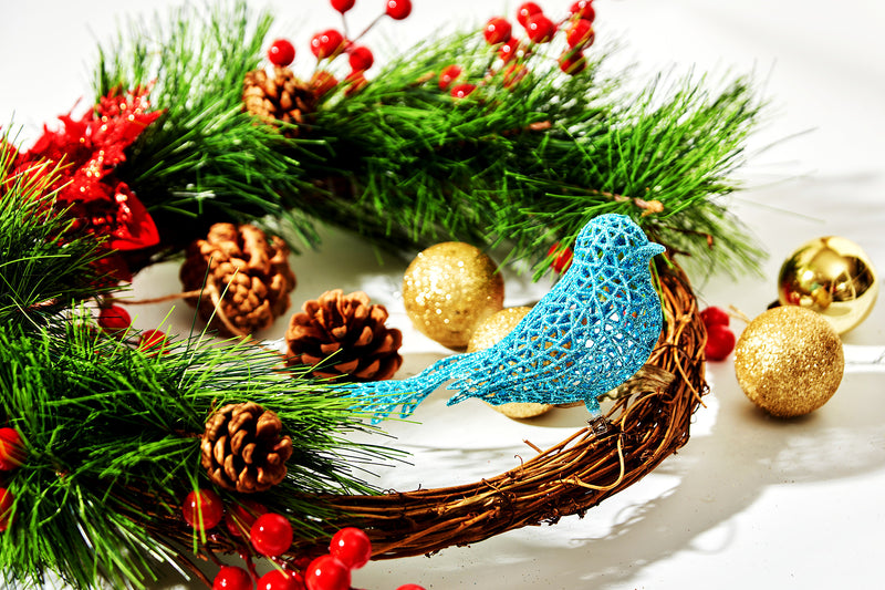 Bulk 15" Christmas Wreath With Birds Wholesale