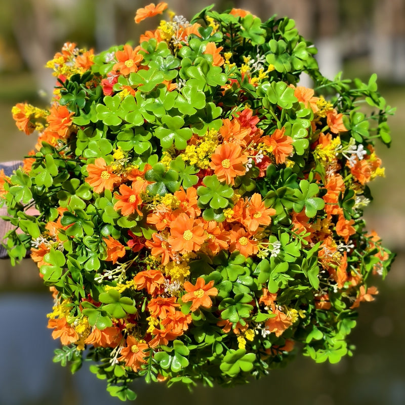 Bulk 24 Bundles Spring Daisy Flowers and Greenery Plants UV Resistant for Outdoors Wholesale