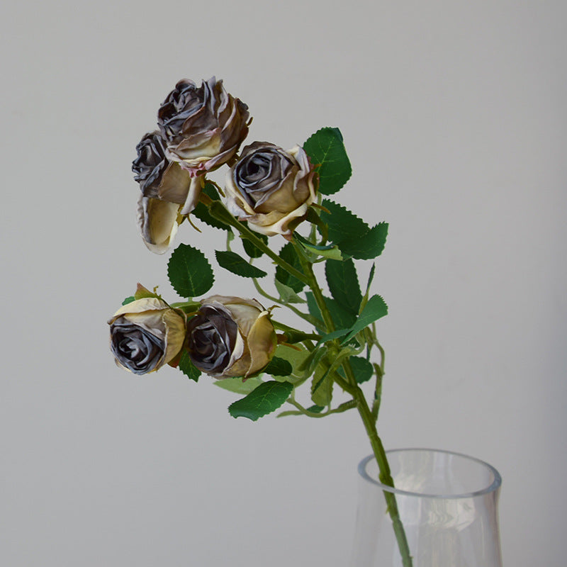 Bulk 17.3" Lifelike Artificial Mini Roses with Burnt Edge for Home Decor, Wedding Centerpieces, DIY Crafts Wholesale