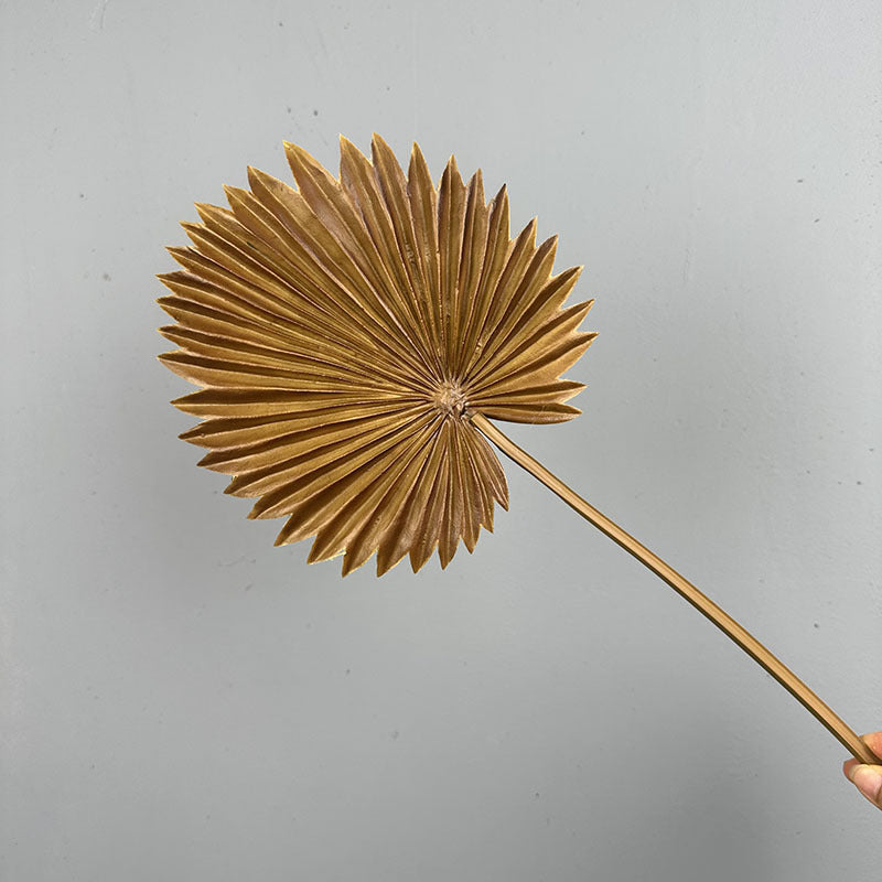 Bulk 18" Fan Palm Leaves with Stems Tropical Artificial Plant for Wedding Wholesale