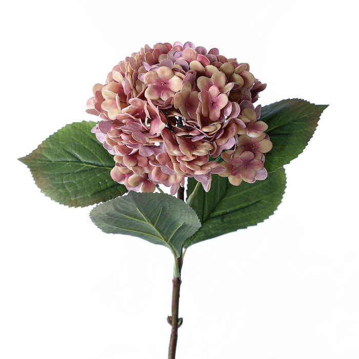 Venta al por mayor de flores de otoño e invierno de tallos de hortensia Real Touch de 21 "a granel 