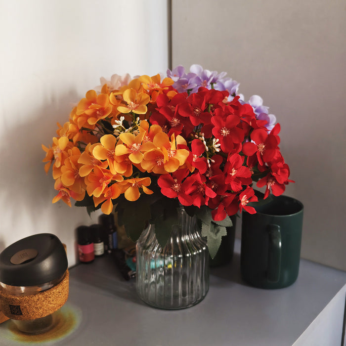 Bulk 12" Artificial Crabapple Flower Bush Bouquet - Realistic Looking Faux Flower Bunch for Wedding Centerpieces, Home Living Room/Table Decor Wholesale