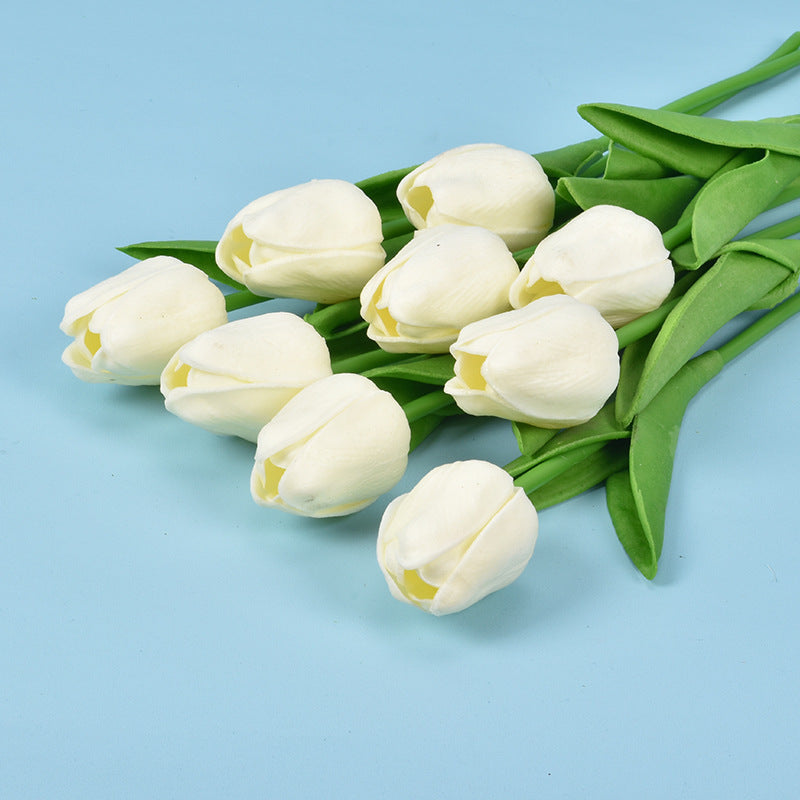 Bulk Clearance 20pcs 13.5" Artificial Tulip Stems Bouquet Soft Latex Tulips for Spring Decor