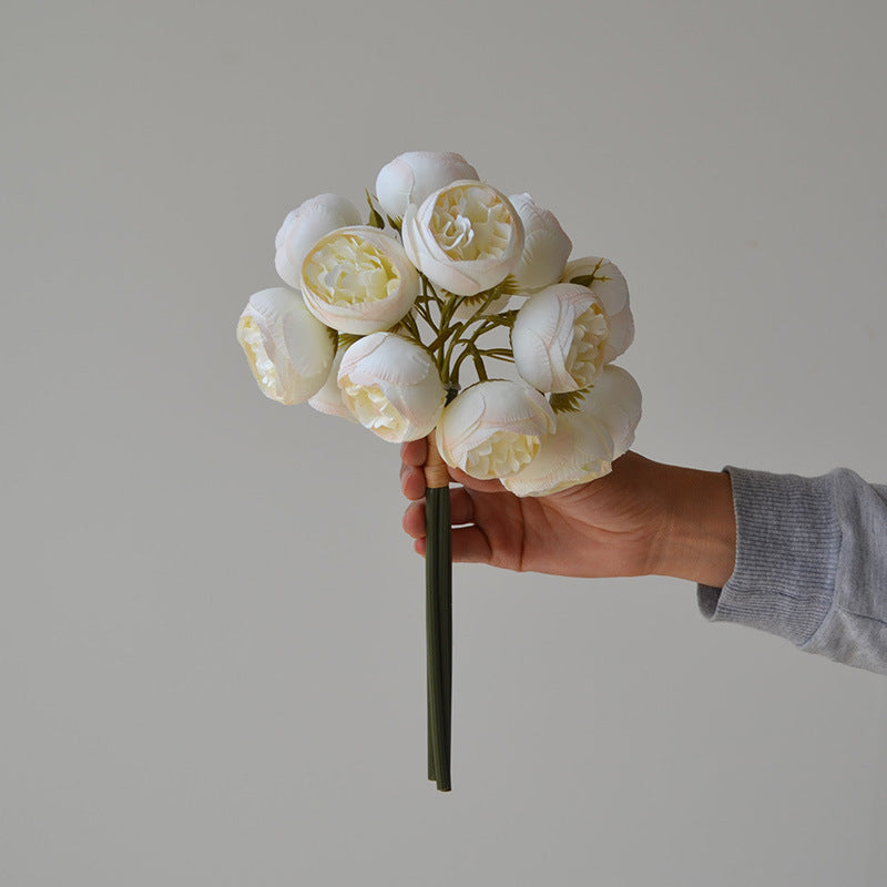 Bulk 11" Autumn Retro Peony Buds Bouquet for Fall Wedding Centerpieces, Home Decor & Thanksgiving Styling