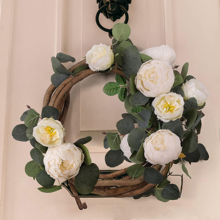 Bulk 2 Pack Artificial Peony Flower Garlands Eucalyptus Garlands with Peony Wholesale