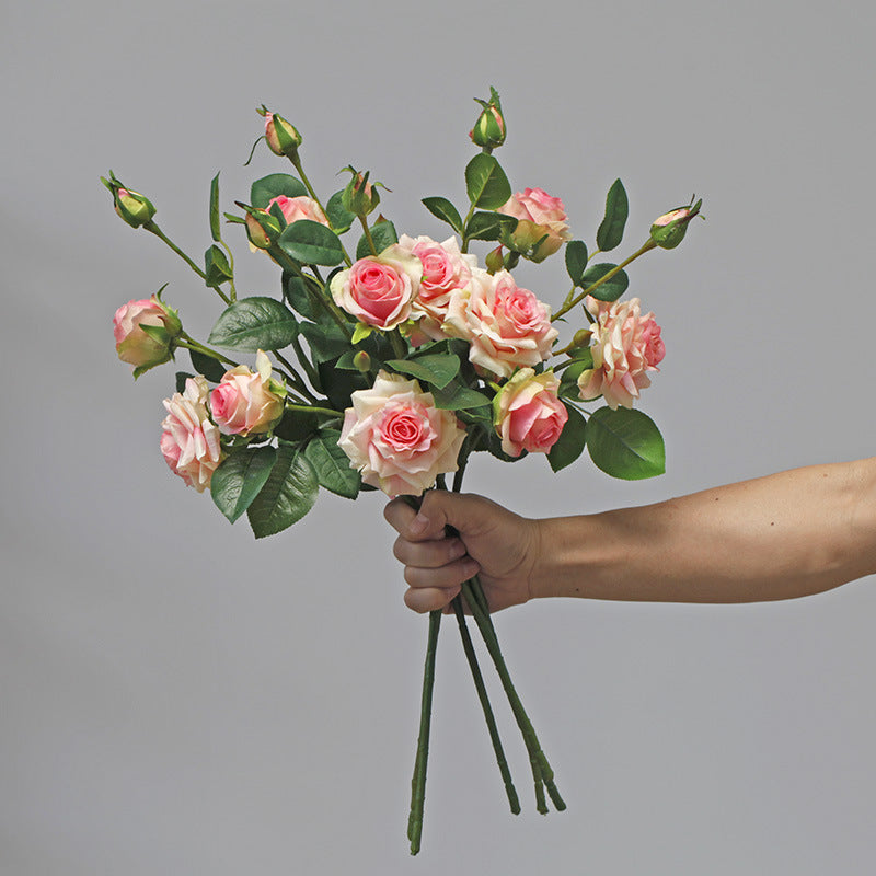 Tiges de rosiers bouclés en vrac de 20 pouces Arrangement de fleurs artificielles au toucher réaliste en gros