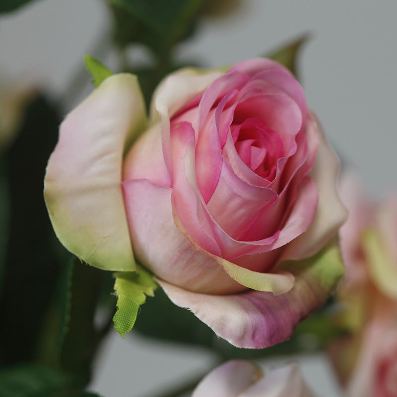 Tiges de rosiers bouclés en vrac de 20 pouces Arrangement de fleurs artificielles au toucher réaliste en gros