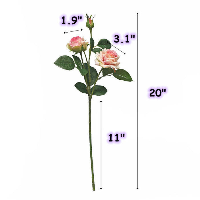 Bulk 20" Curly Rose Spray Stems Real Touch Artificial Flowers Arrangement Wholesale