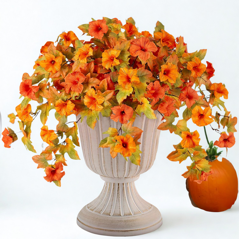 2PCS Realistic Artificial Petunias - UV Resistant Fall Flowers for Outdoor/Indoor Decor (Vibrant Colors)
