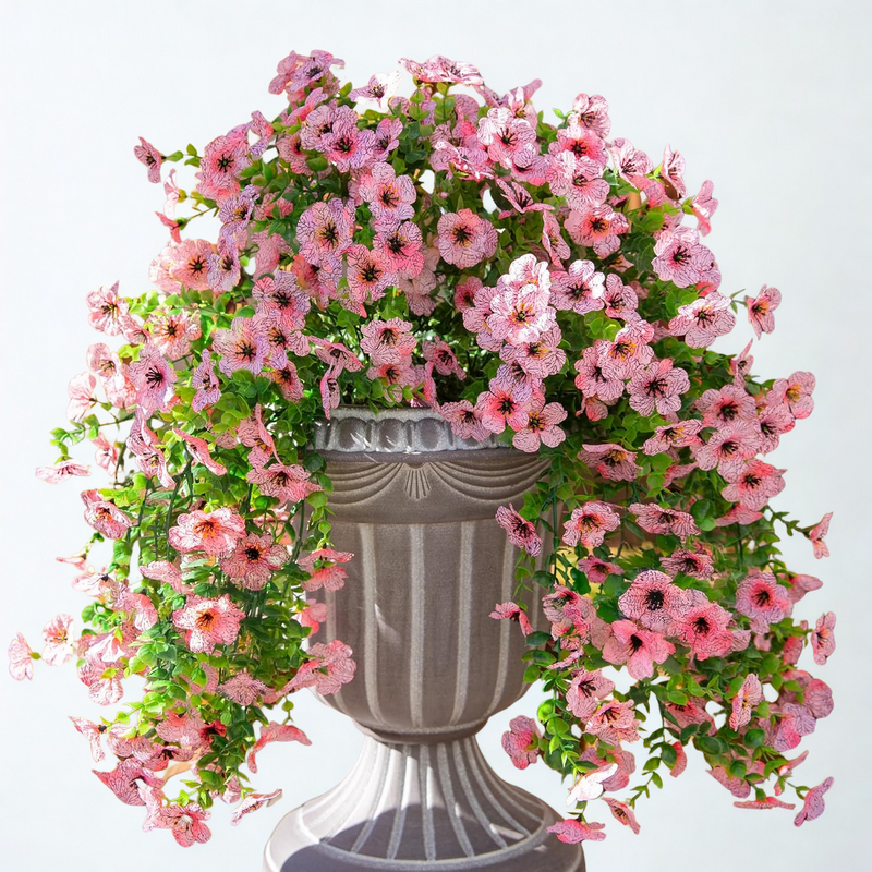 2PCS Realistic Artificial Hanging Flowers - UV & Fade Resistant Outdoor Decor for Porch, Patio & Balcony