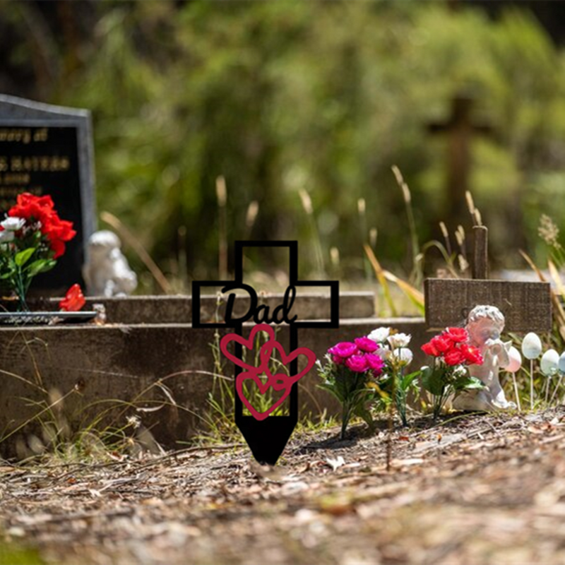 Bulk Cemetery Memorial Cross Stake Memorial Art Commemorative Graveyard Iron Stake Wholesale