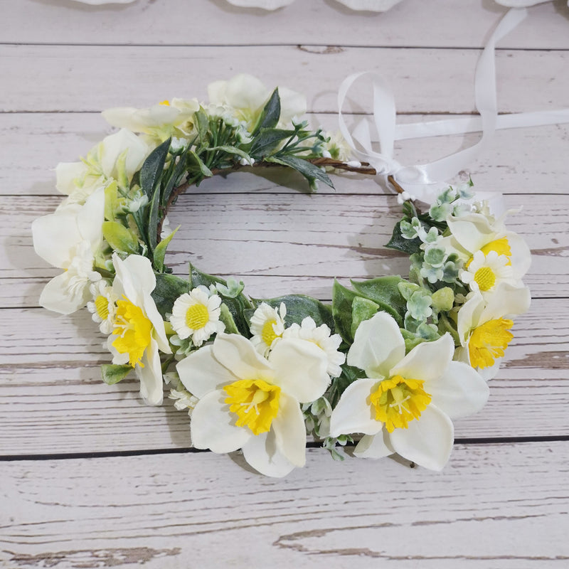 Bulk Daffodil Flower Headband for Wedding Spring Festival Daffodil Events Party Wholesale