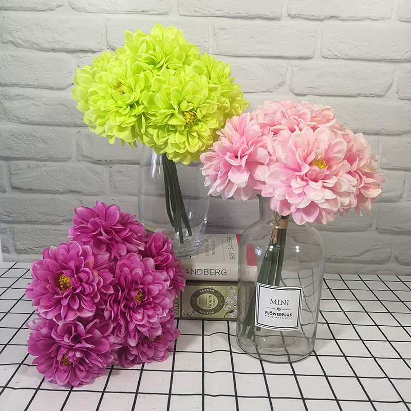 Bulk 10 Bundles 11.8" Artificial Dahlia Bouquet Dahlia Flowers Artificial Wholesale