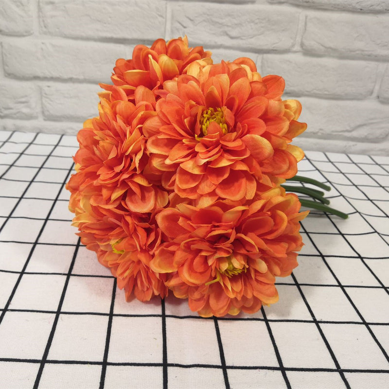 Bulk 10 Bundles 11.8" Artificial Dahlia Bouquet Dahlia Flowers Artificial Wholesale