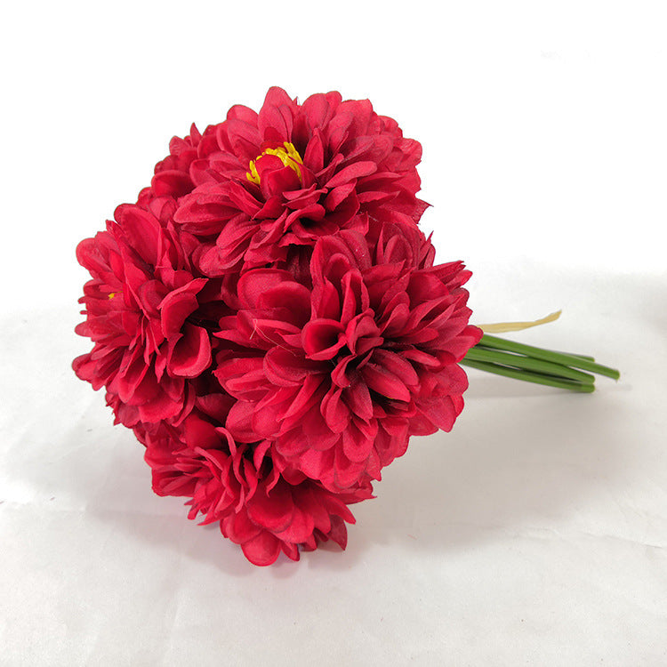 Bulk 10 Bundles 11.8" Artificial Dahlia Bouquet Dahlia Flowers Artificial Wholesale