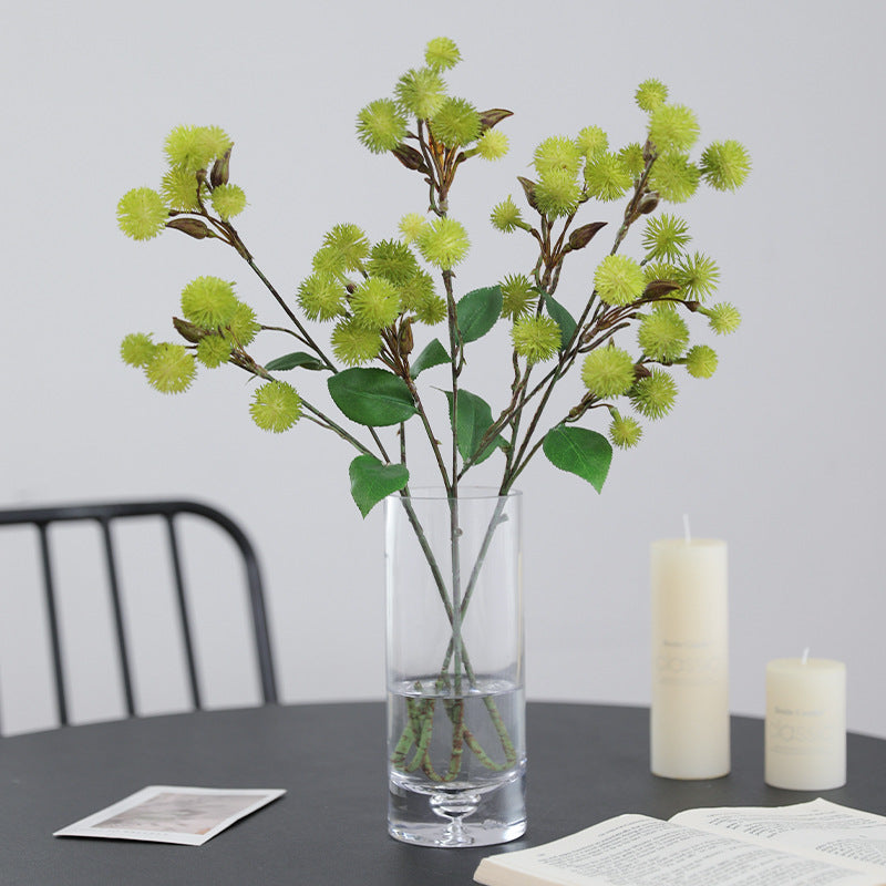 Branches de boules de pissenlit en vrac de 20 pouces Tiges de fleurs artificielles florales vertes d'été Jaune Vente en gros