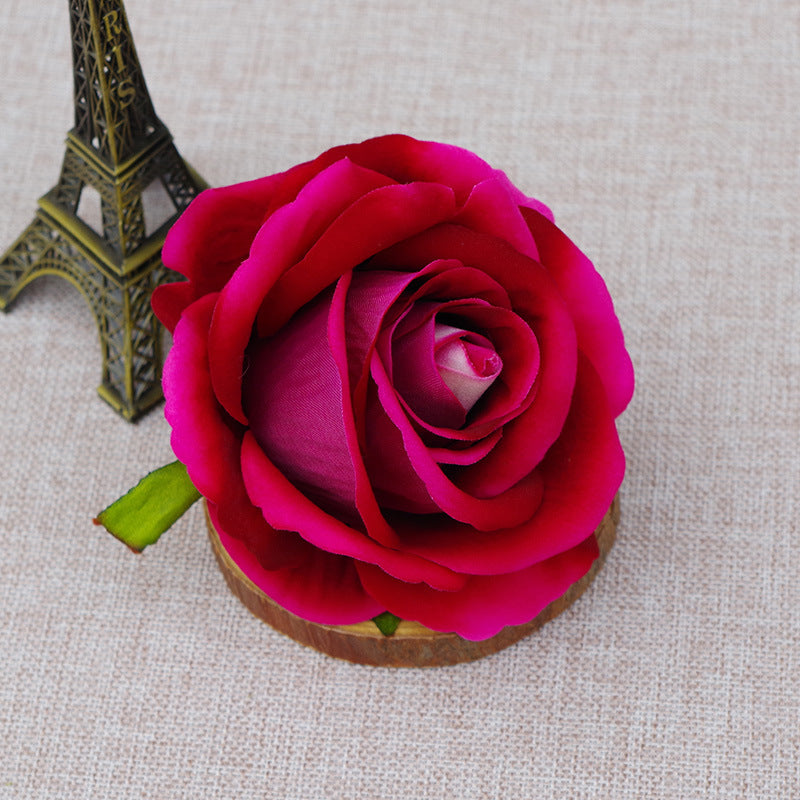 Bulk 10pcs Realistic Bionic Flannel Roses Heads for DIY Wedding Party Baby Shower Home Decoration