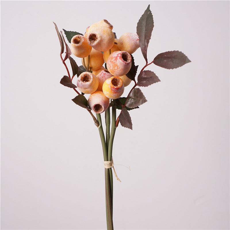 Bulk 3PCS 12" Faux Pipe Fruit Stems Artificial Lithocarpus pachylepis Fruits for Vase Fillers Boho Home Decor Wholesale