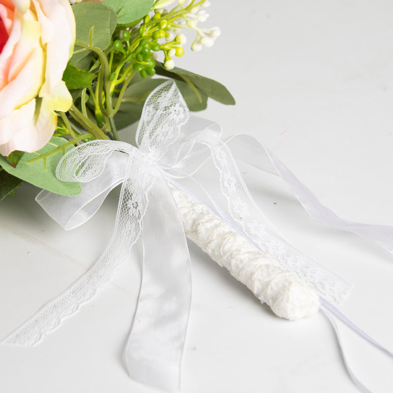 Bulk 7" Small Free-Form Bridal Bouquet in Romantic Pink Rose Bouquet Wholesale