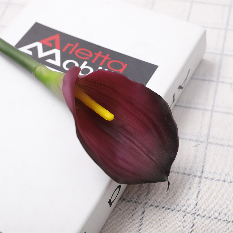 Premium 12pcs 25" Real Touch Calla Lily Bouquet  - Lifelike Floral Arrangements for Weddings & Home Decor